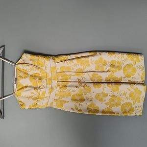 Yellow Floral Pattern Dress by Ann Taylor - size 2P